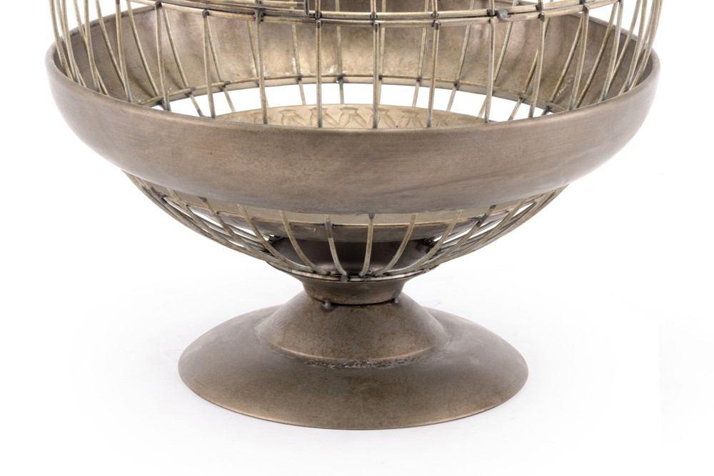 Zuo Round Birdcage Candle Holder Gray