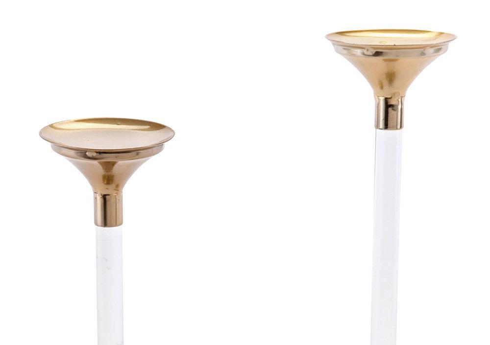 Zuo Lucite Candle Holders Gold - Set Of 2