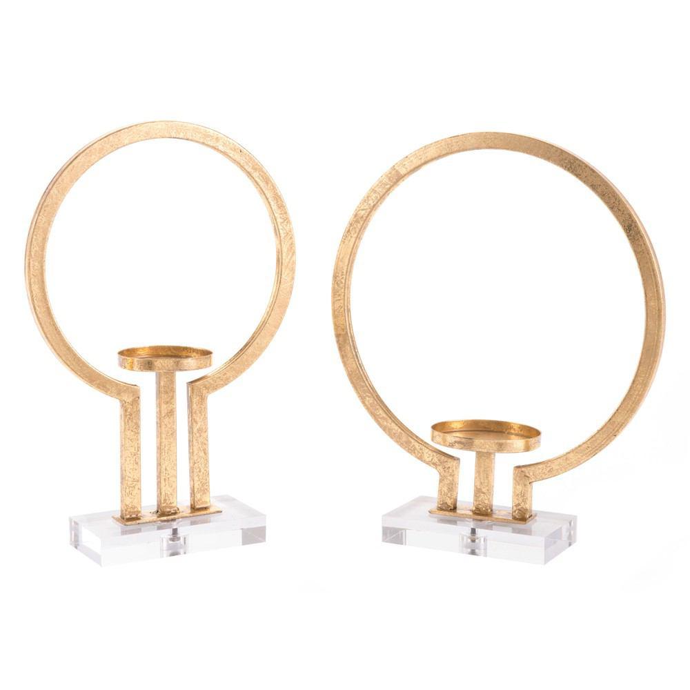 Zuo Oly Candle Holders Gold - Set Of 2