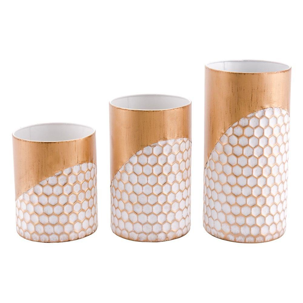 Zuo Honeycomb Candle Holders Gold - Set Of 3