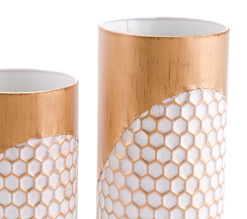 Zuo Honeycomb Candle Holders Gold - Set Of 3