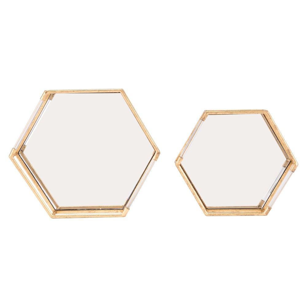 Zuo Golden Trays Gold - Set Of 2