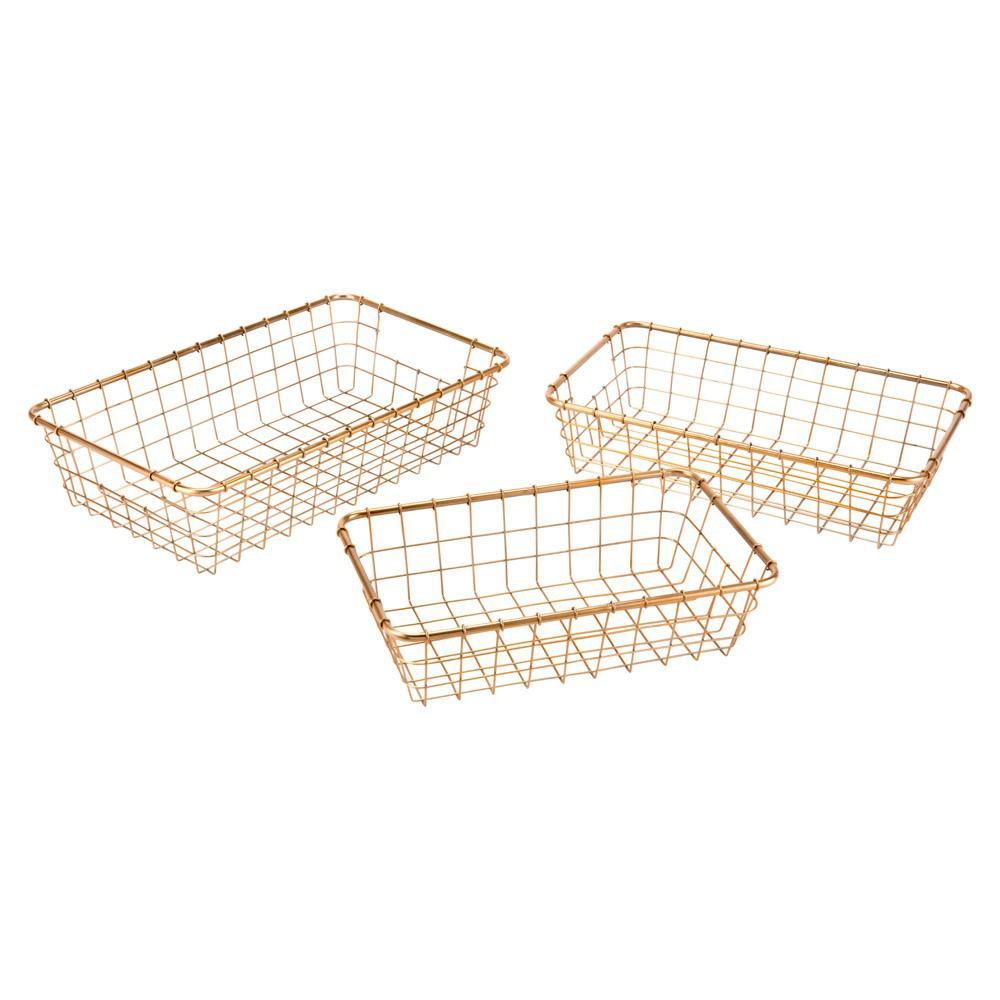 Zuo Baskets Gold - Set Of 3