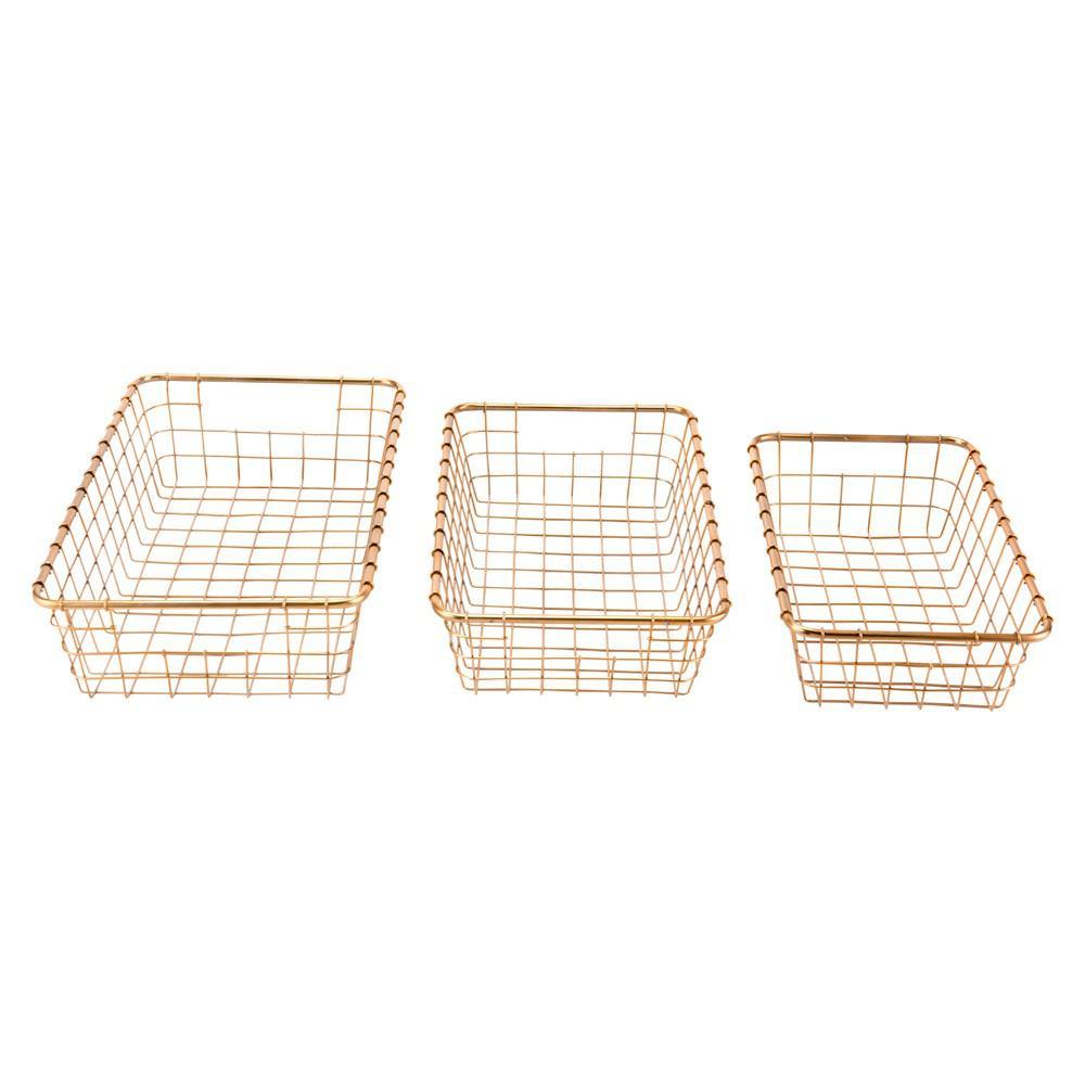 Zuo Baskets Gold - Set Of 3