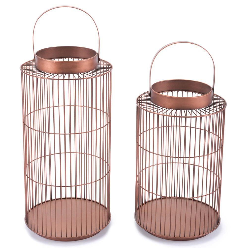 Zuo Metal Lanterns Bronze - Set Of 2