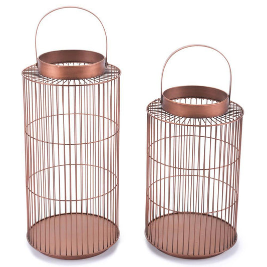 Zuo Metal Lanterns Bronze - Set Of 2