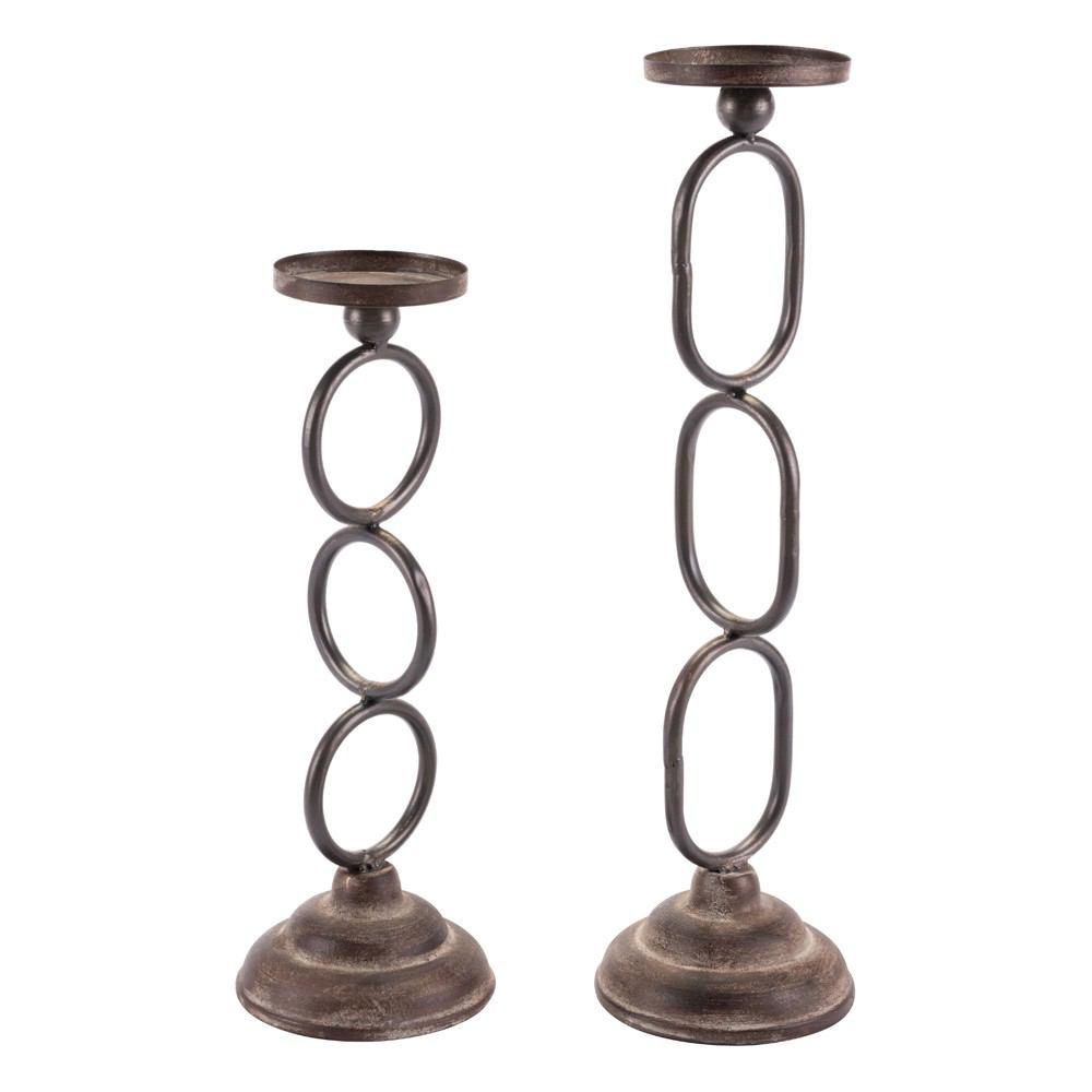 Zuo Chain Candle Holders Antique - Set Of 2