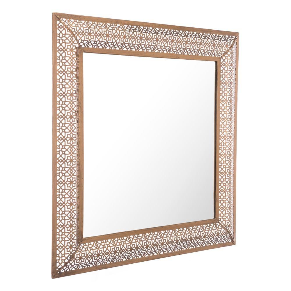 Zuo Moroccan Escamas Mirror Antique Gold