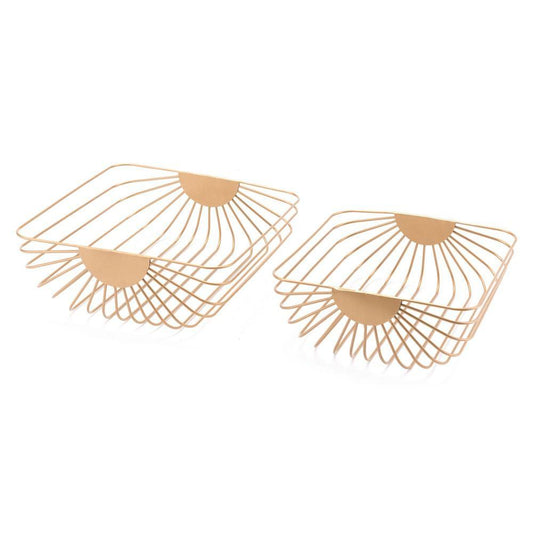 Zuo Wired Trays Gold - Set Of 2