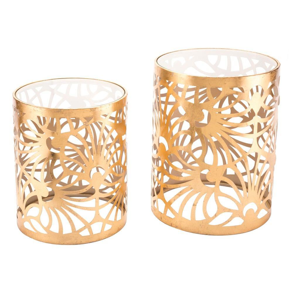 Zuo Tropic Gold Tables Gold - Set Of 2