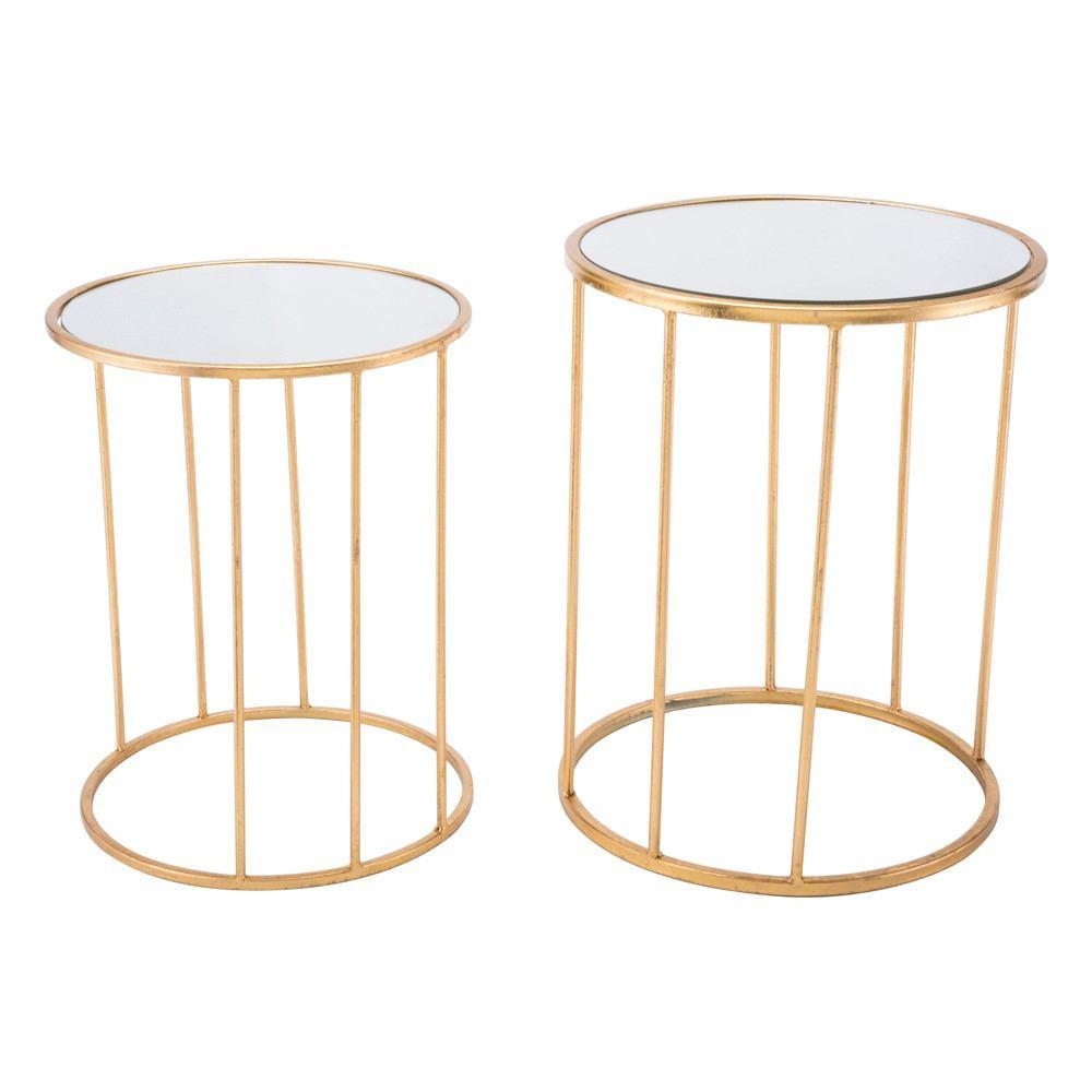 Zuo Finita Nesting Round Tables Gold - Set Of 2