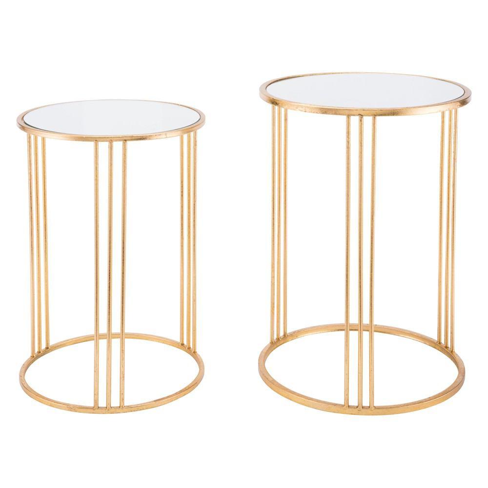 Zuo Magri Nesting Round Tables Gld - Set Of 2