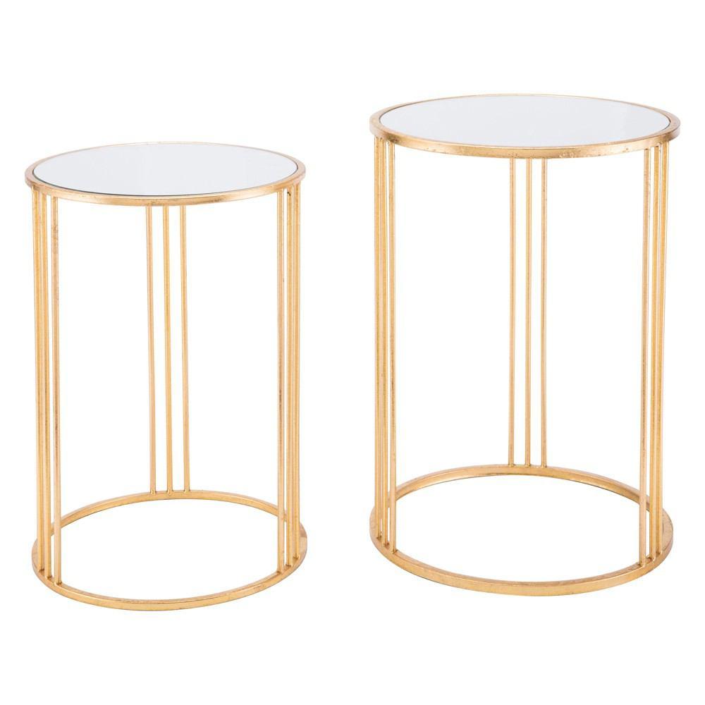 Zuo Magri Nesting Round Tables Gld - Set Of 2