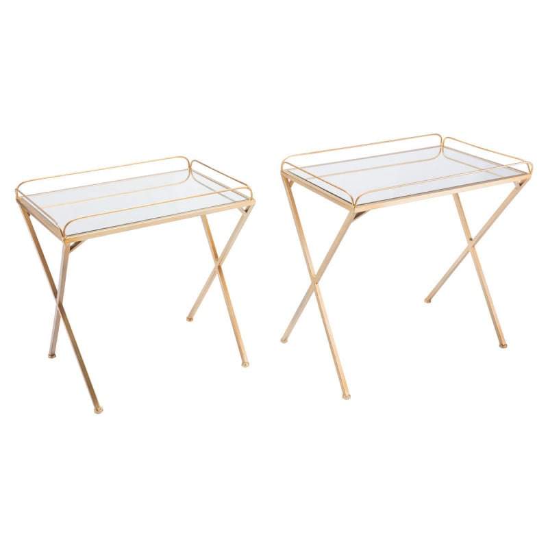 Zuo Opposite Tables Gold - Set Of 2