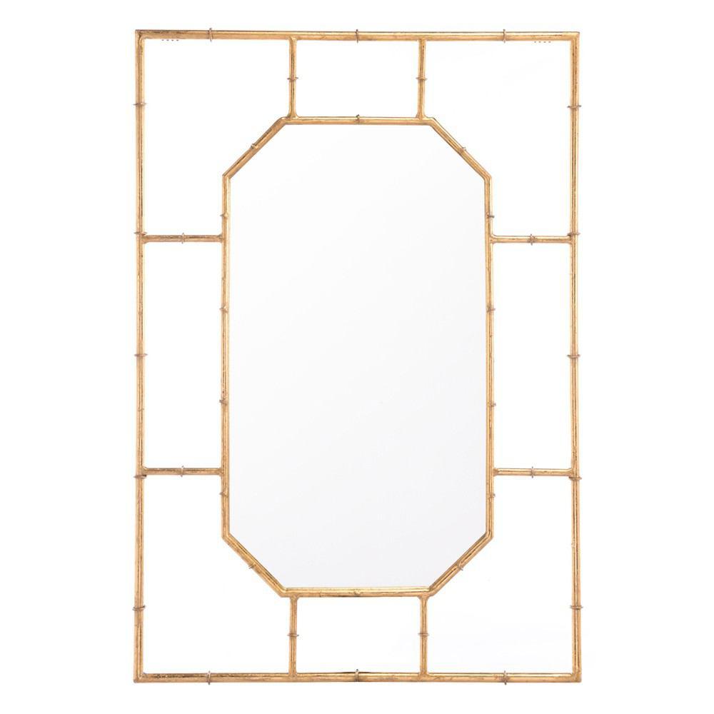 Zuo Bamboo Rectangular Mirror Gold