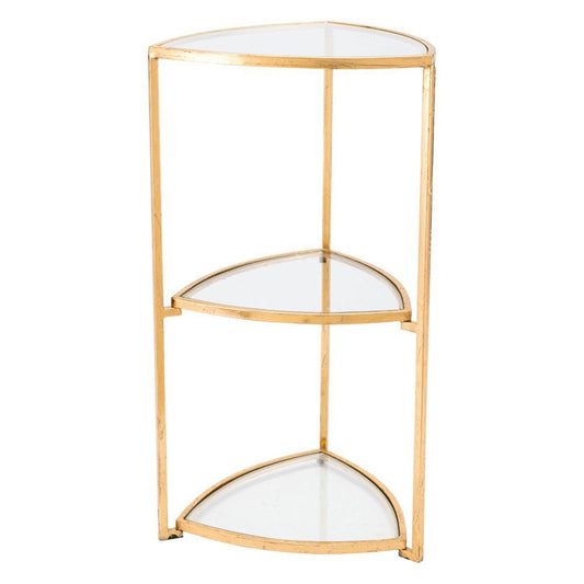 Zuo Corner Tri Level Table Gold