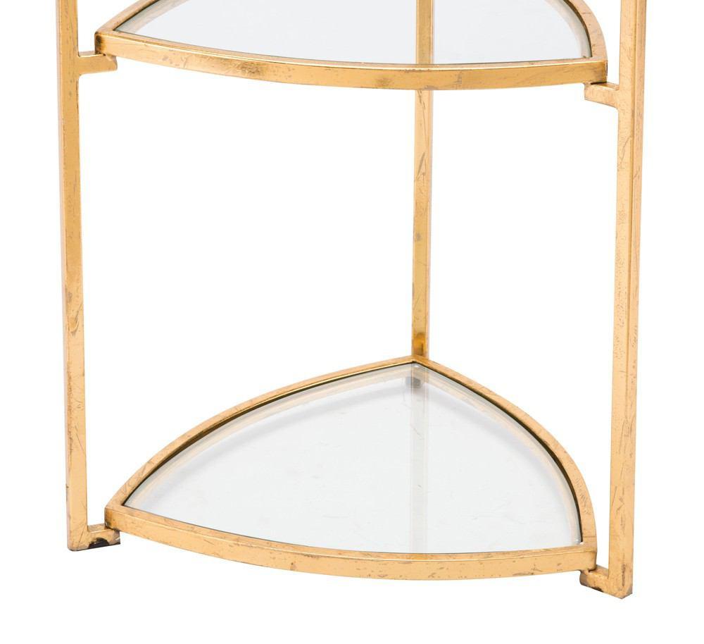 Zuo Corner Tri Level Table Gold