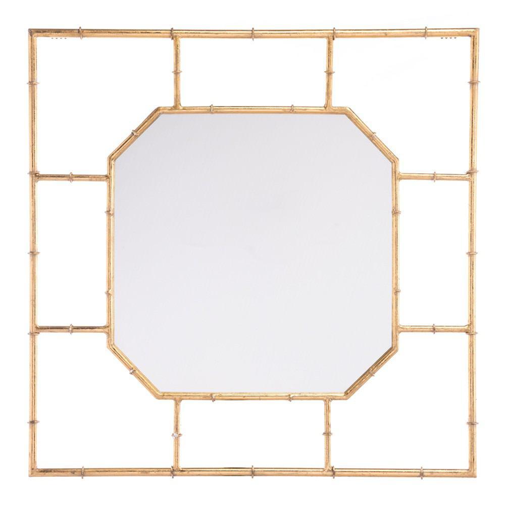 Zuo Bamboo Square Mirror Gold