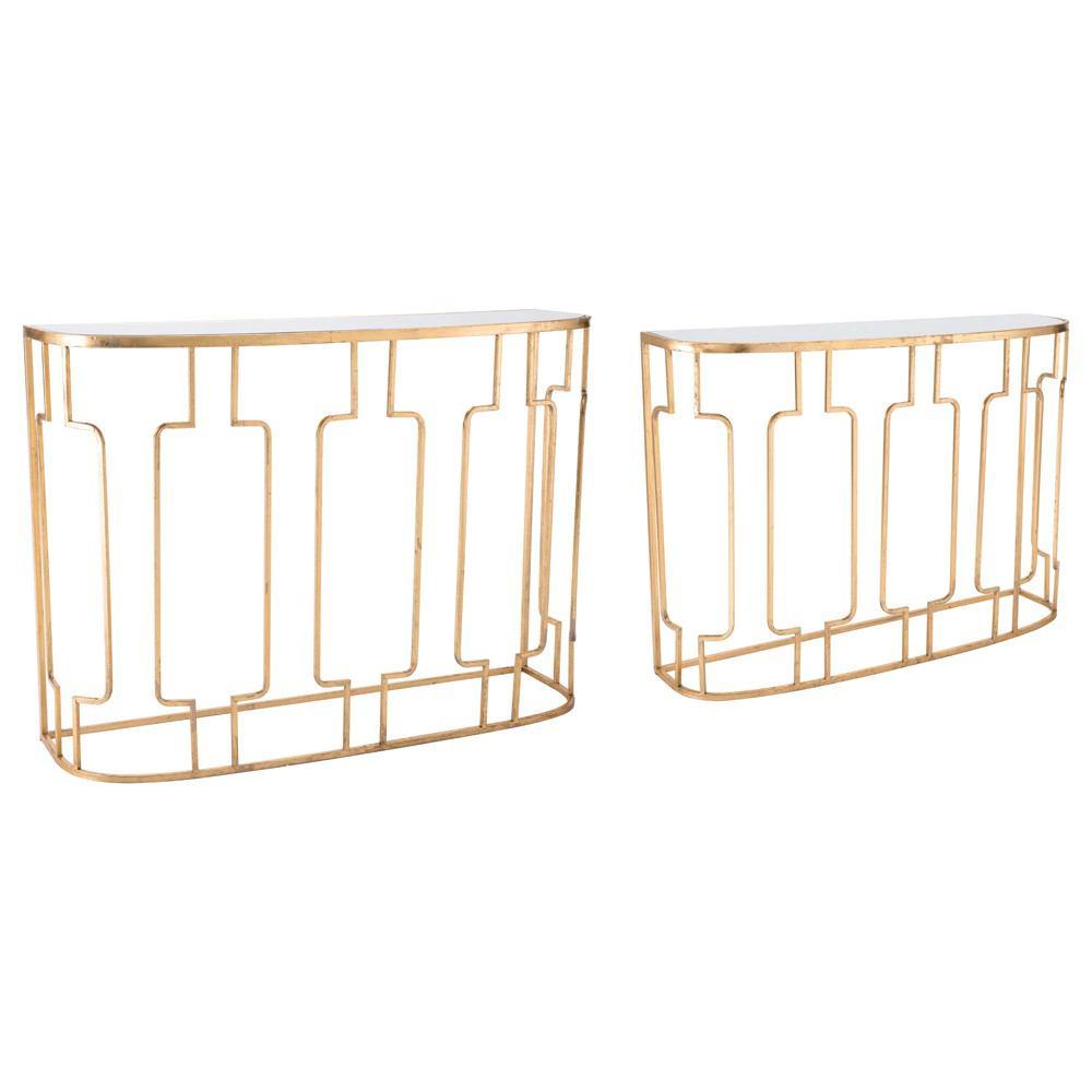 Zuo Roma Console Tables Gold - Set Of 2