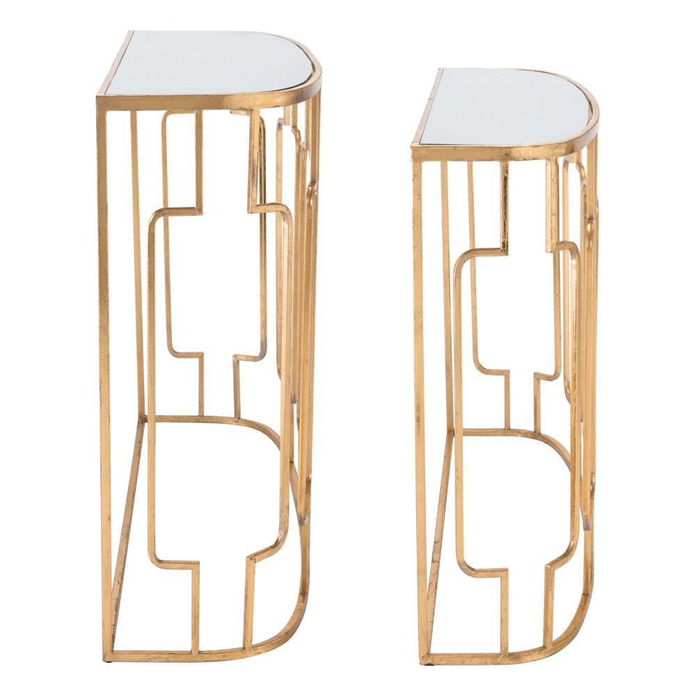 Zuo Roma Console Tables Gold - Set Of 2