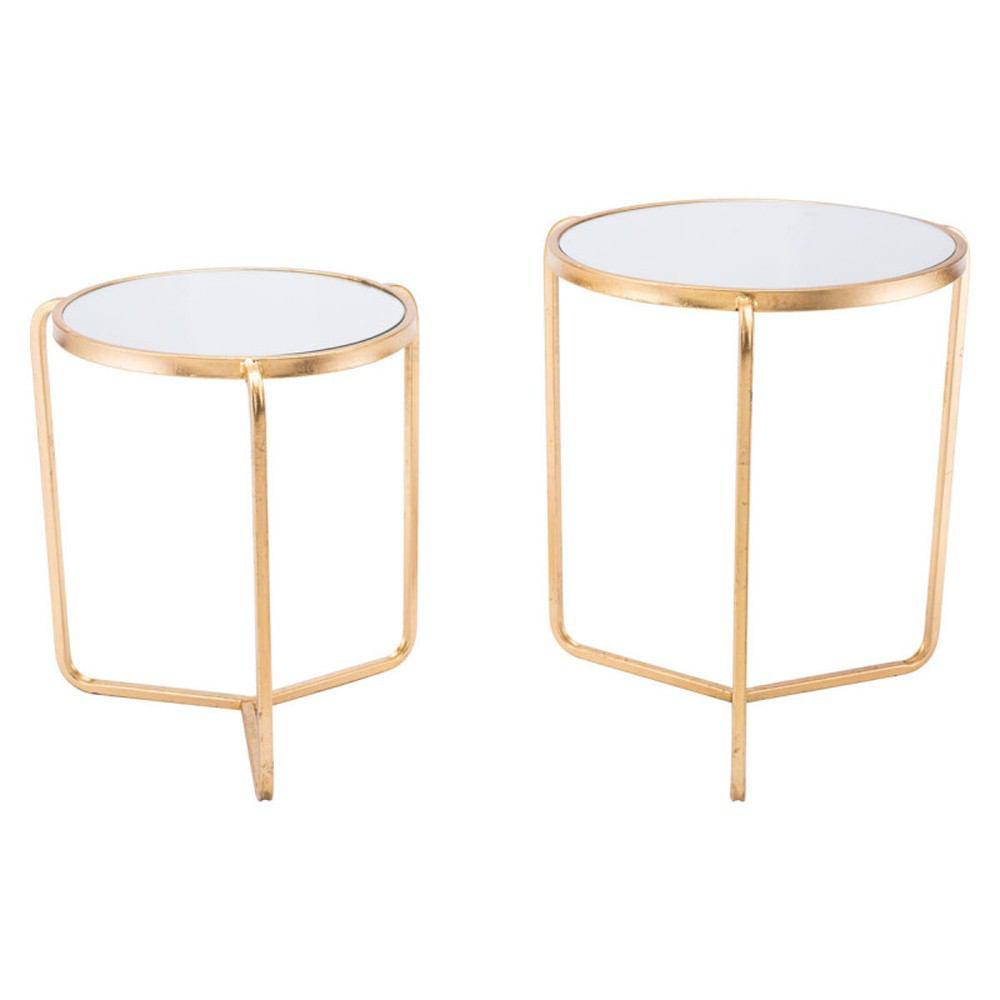 Zuo Tripod Tables Gold - Set Of 2