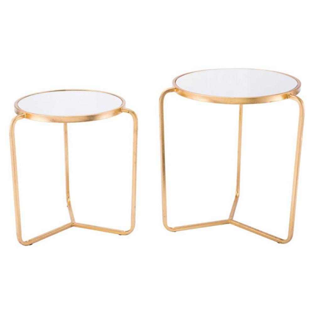 Zuo Tripod Tables Gold - Set Of 2