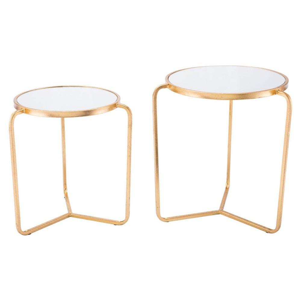 Zuo Tripod Tables Gold - Set Of 2