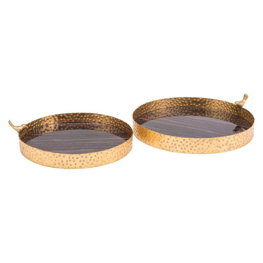 Zuo Onix Trays Purple & Antique Go - Set Of 2