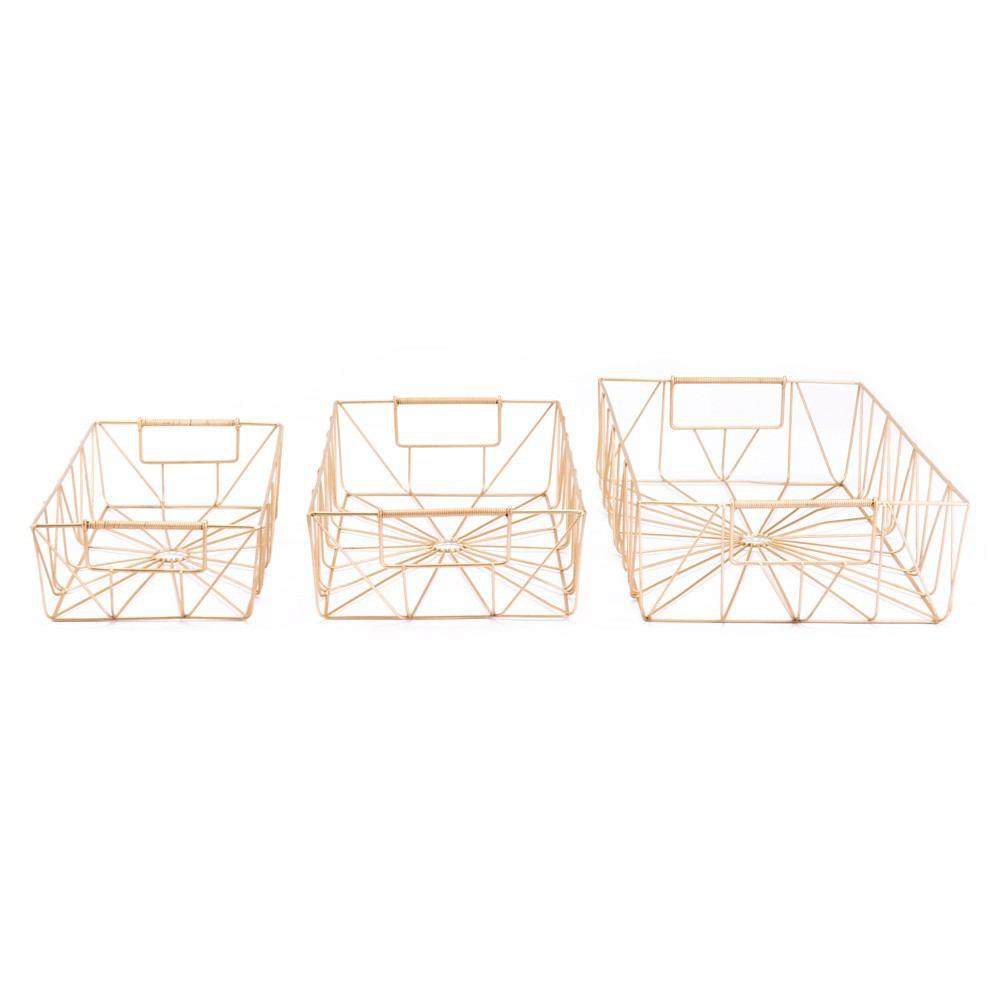 Zuo Rectangular Trays Gold - Set Of 3