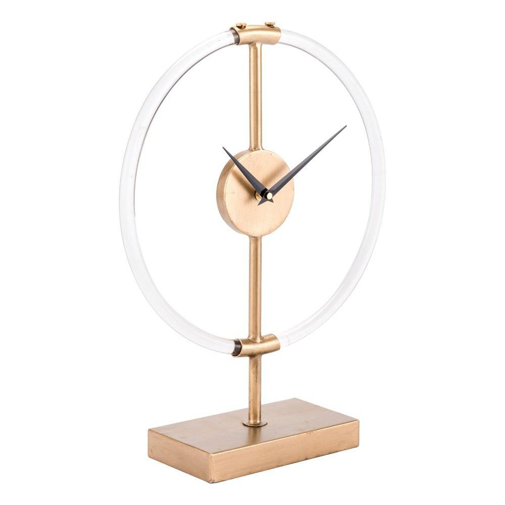 Zuo Clear Clock - Gold