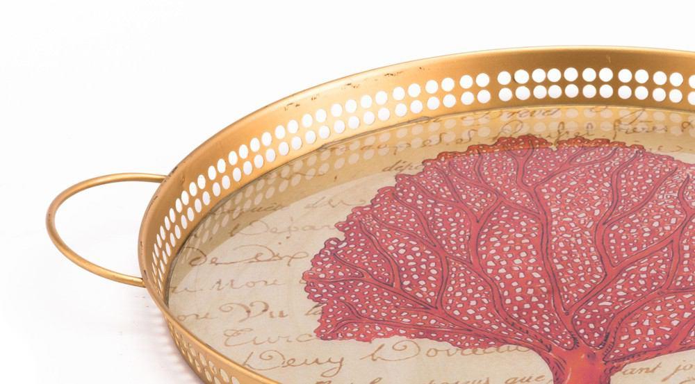 Zuo Red Coral Tray Red