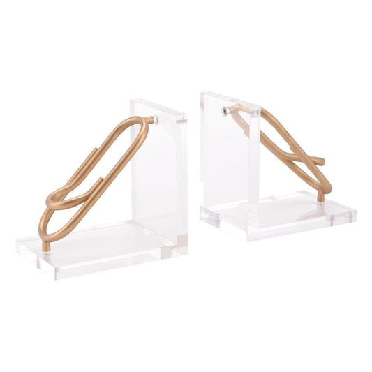 Zuo Clips Bookends Gold