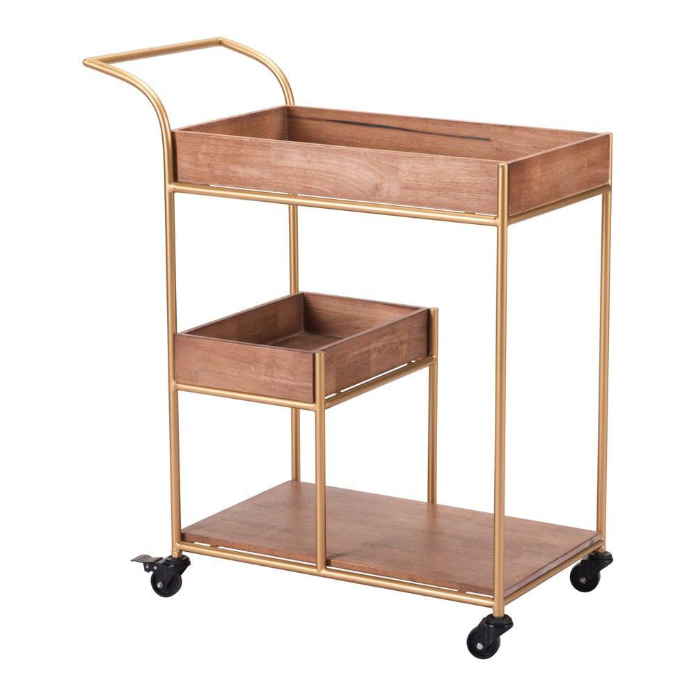 Zuo Bar Cart With Tray Brown