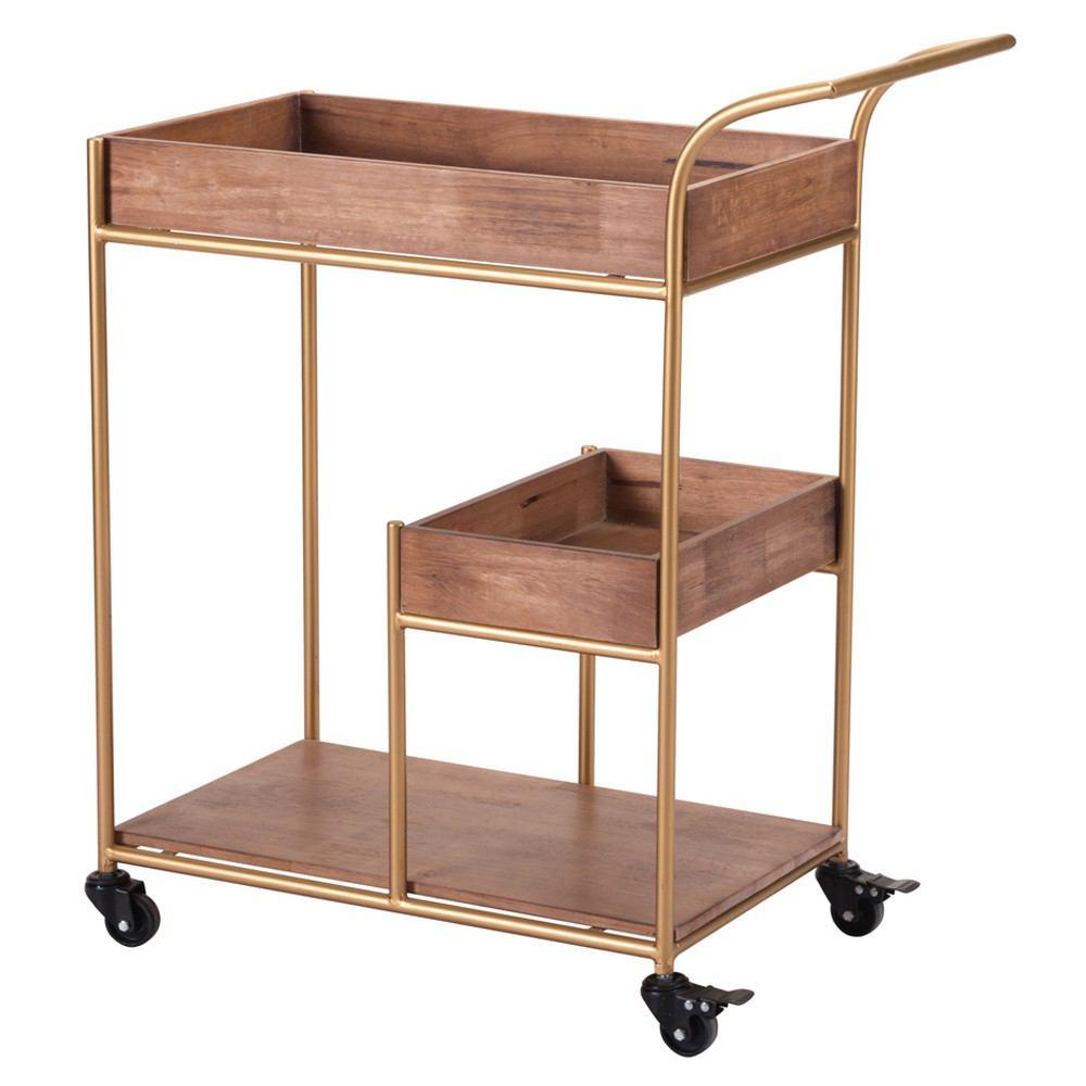 Zuo Bar Cart With Tray Brown