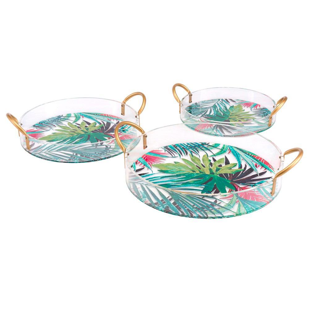 Zuo Tropical Trays Multicolor - Set Of 3