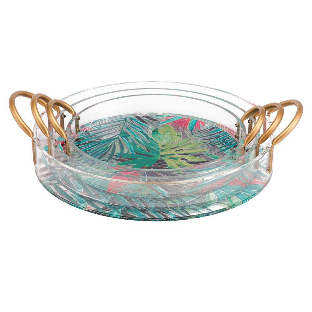 Zuo Tropical Trays Multicolor - Set Of 3