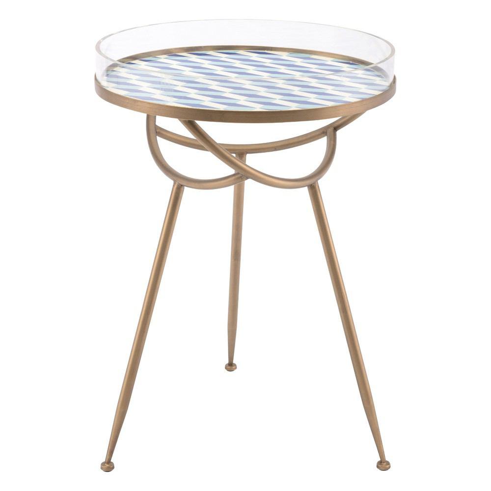 Zuo Lattice Round Table Blue