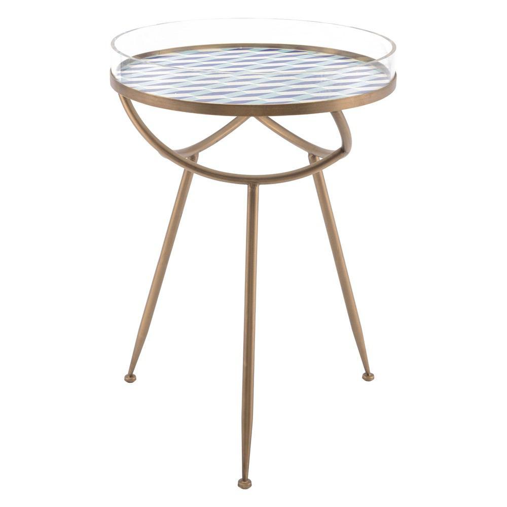 Zuo Lattice Round Table Blue