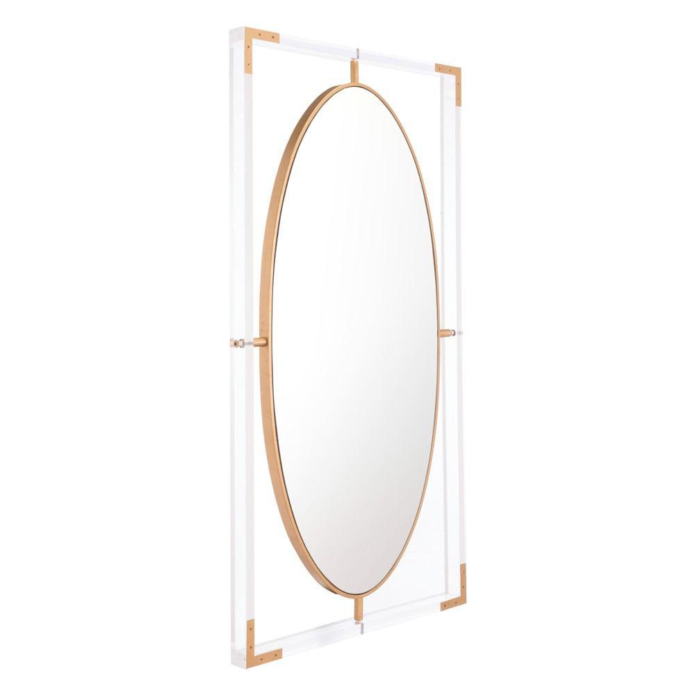 Zuo Lucite Rectangular Mirror Clear