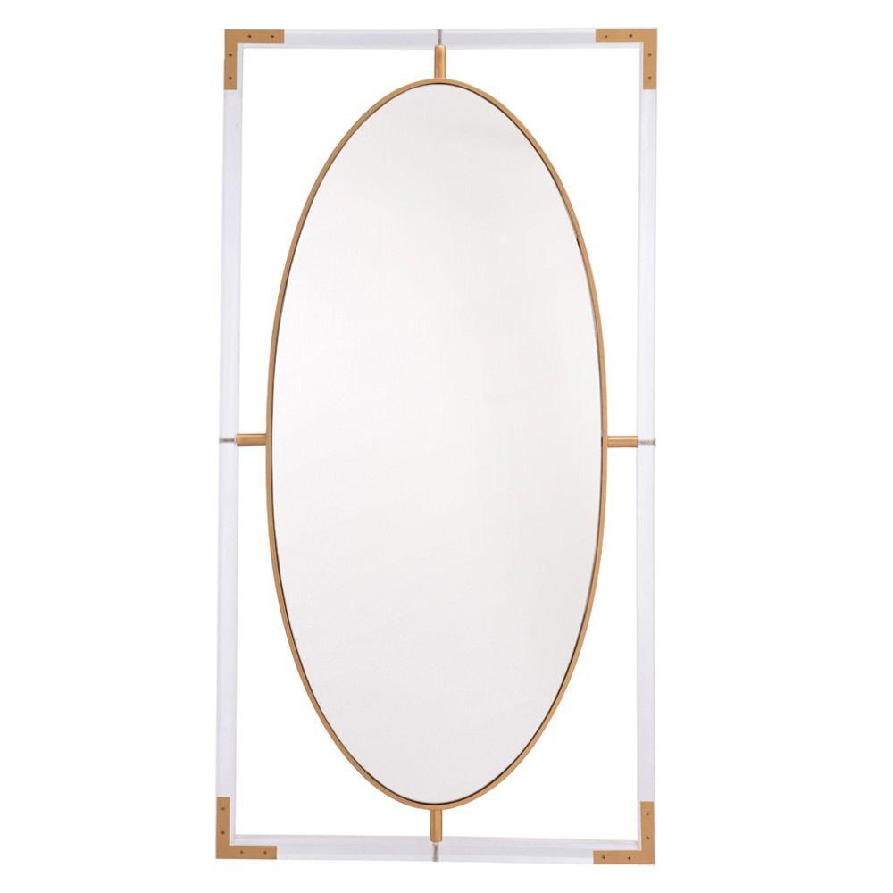 Zuo Lucite Rectangular Mirror Clear