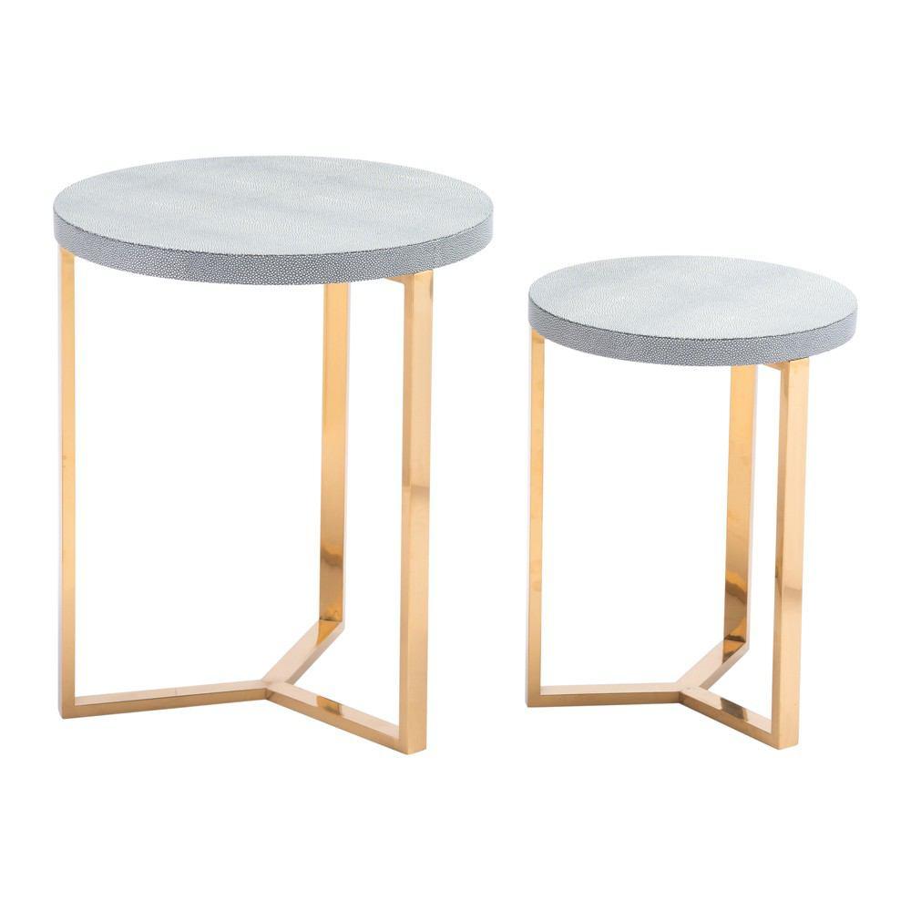 Zuo Gela Round Tables Gray - Set Of 2