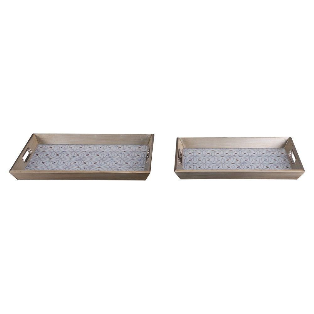 Zuo Cundri Trays Antique Silver - Set Of 2