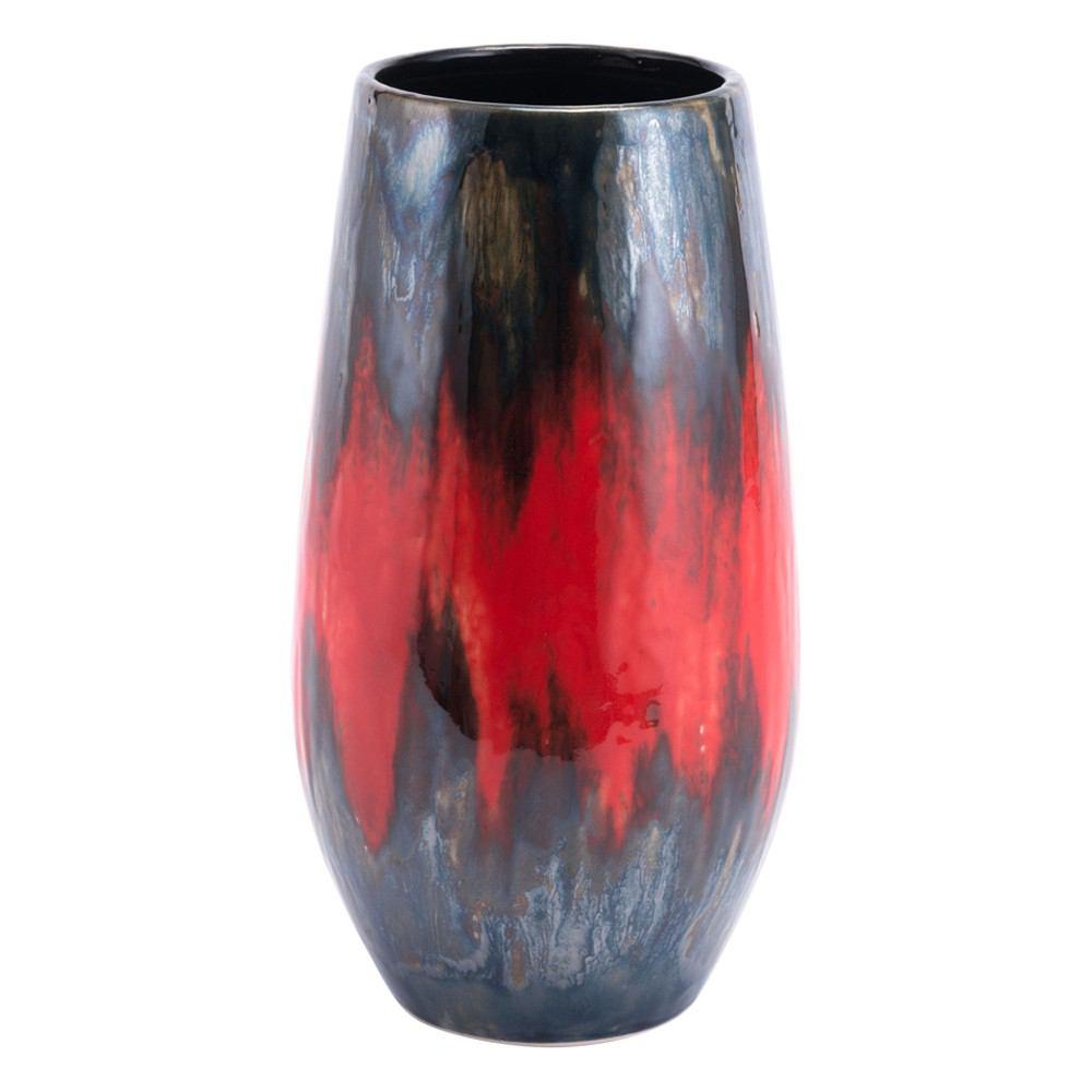 Zuo Lava Tall Vase Black & Red