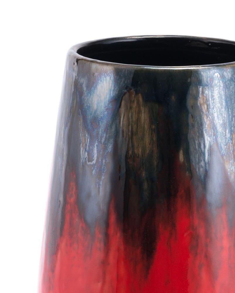 Zuo Lava Tall Vase Black & Red