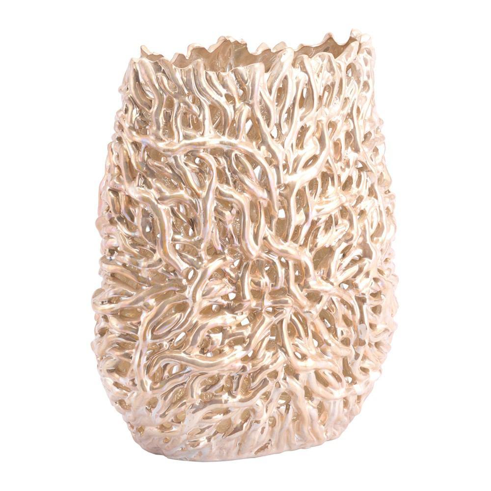 Zuo Pearl Short Vase Gold