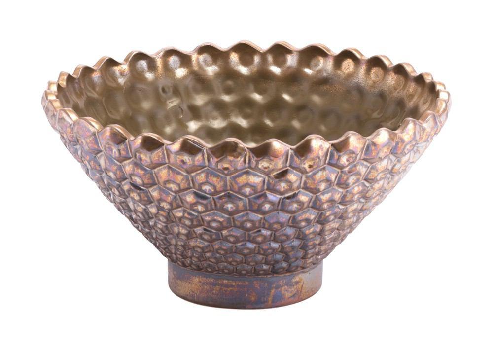 Zuo Fabri Bowl Antique Gold