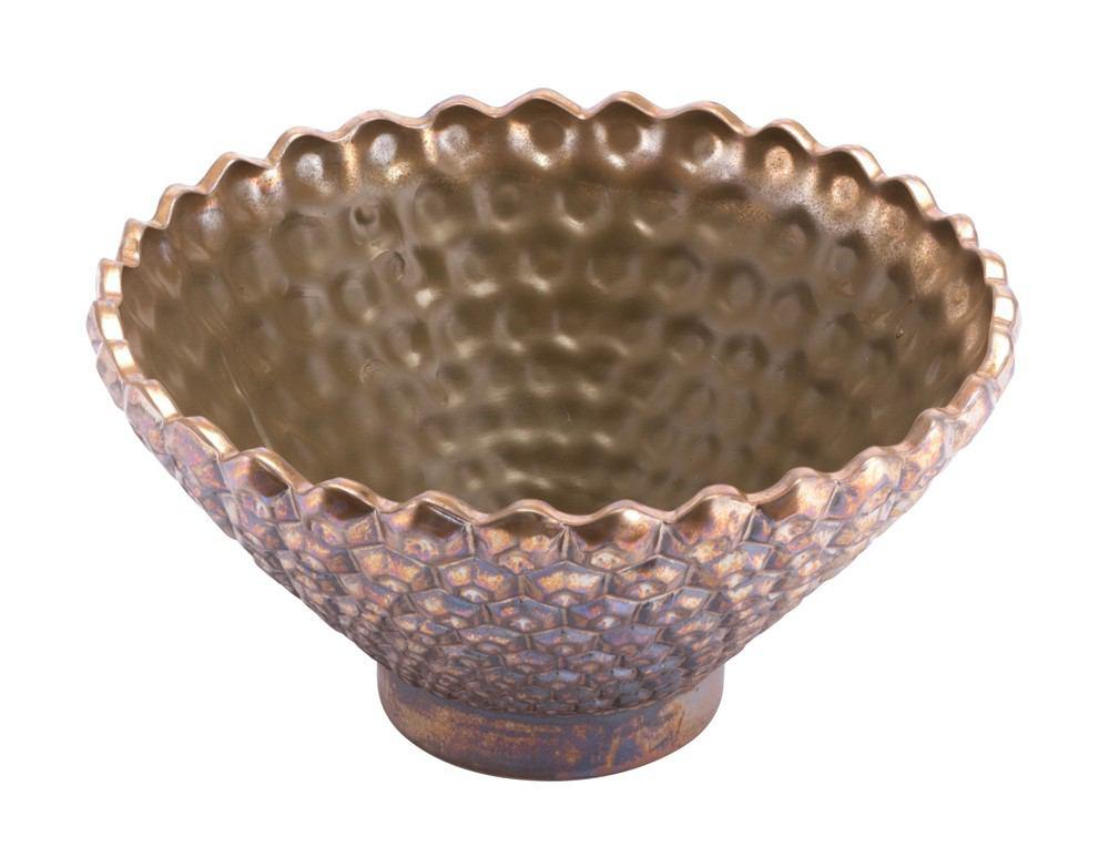 Zuo Fabri Bowl Antique Gold