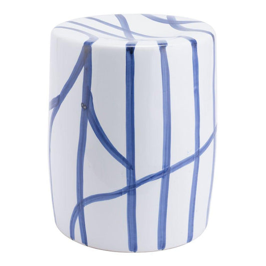 Zuo Raiz Garden Seat - White & Blue