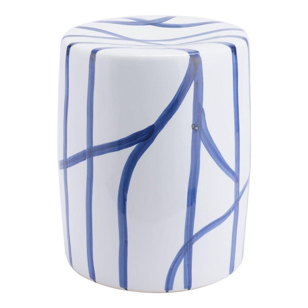 Zuo Raiz Garden Seat - White & Blue