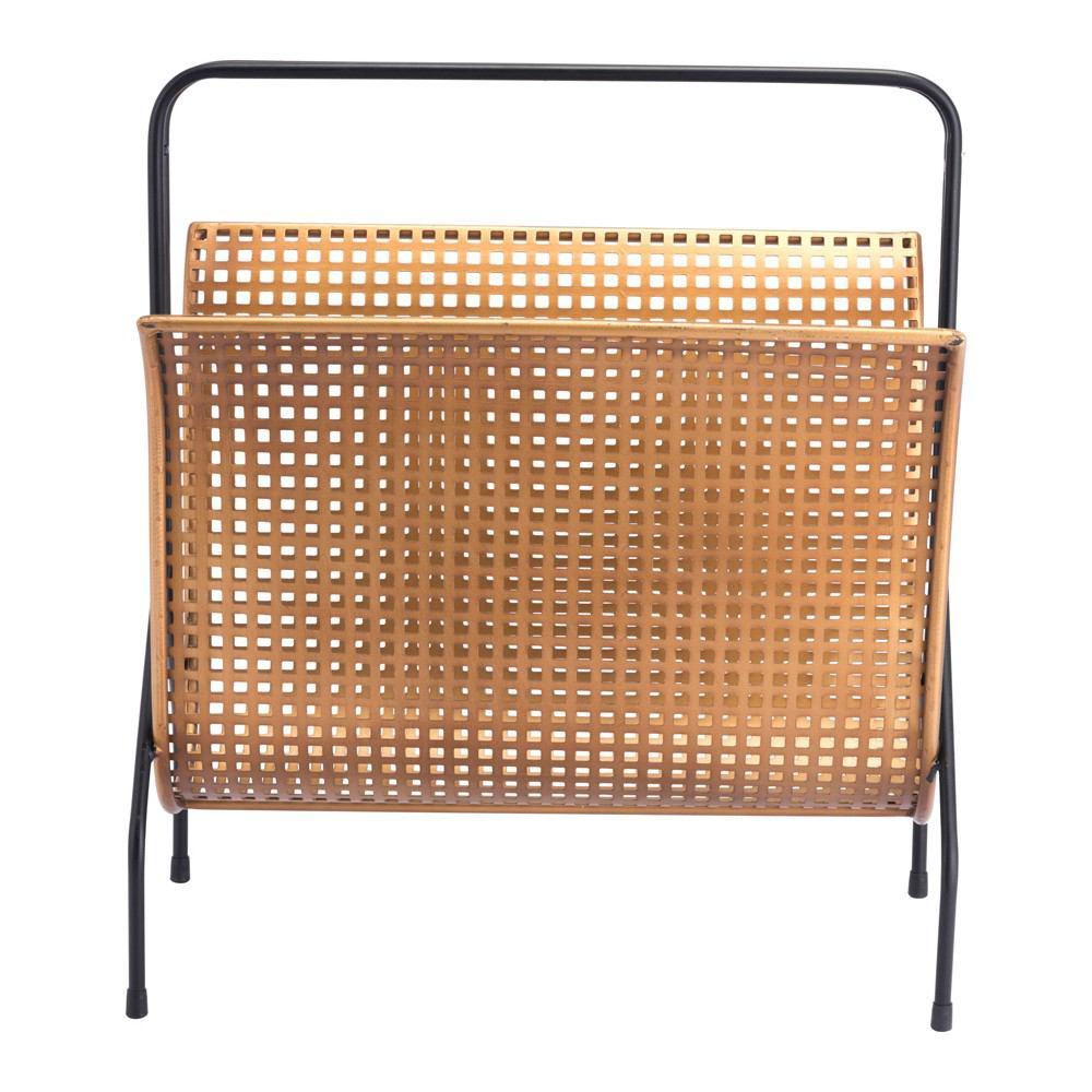 Zuo Dotted Magazine Rack Gold